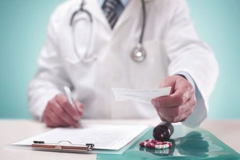 The doctor prescribes treatment for prostatitis